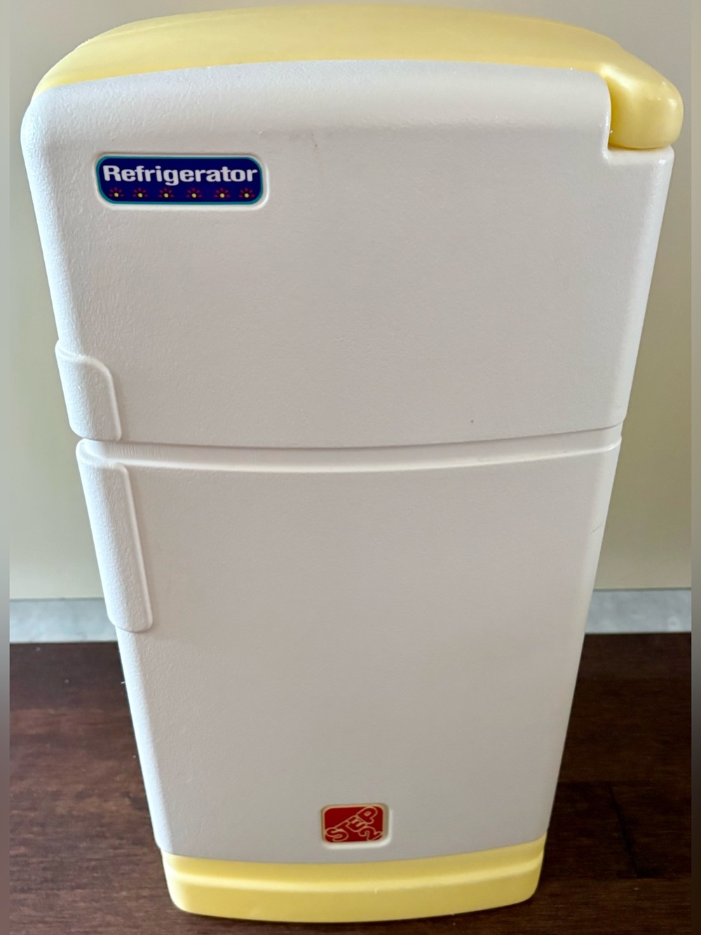 Vtg  Step 2 Two Step2 Fridge Refrigerator Pretend Play Kitchen Child Size Yellow
